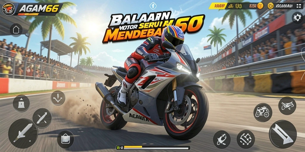 Gameplay AGAM66 menampilkan balapan motor yang intens dan grafis yang memukau.