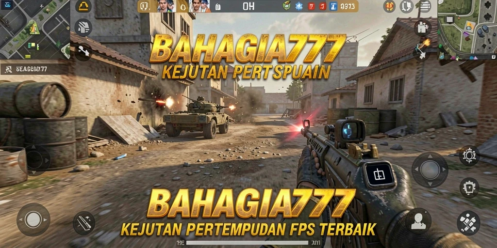 Tampilan seru dari pertarungan FPS di BAHAGIA777.