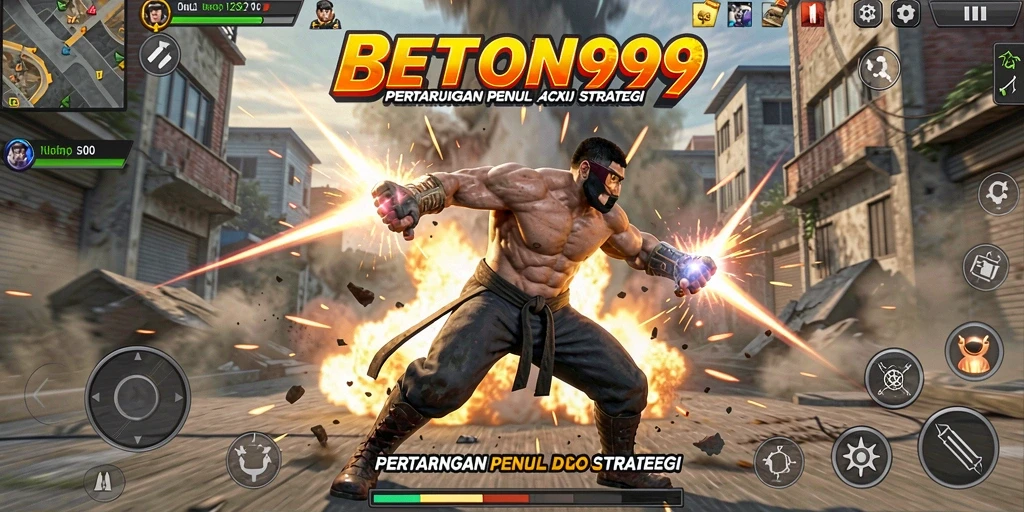 Gameplay Fighting seru dalam BETON999 dengan karakter unik.
