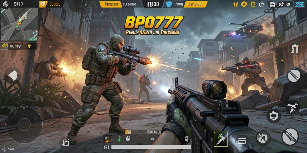 Tangkapan layar menunjukkan aksi mendebarkan dalam permainan FPS.