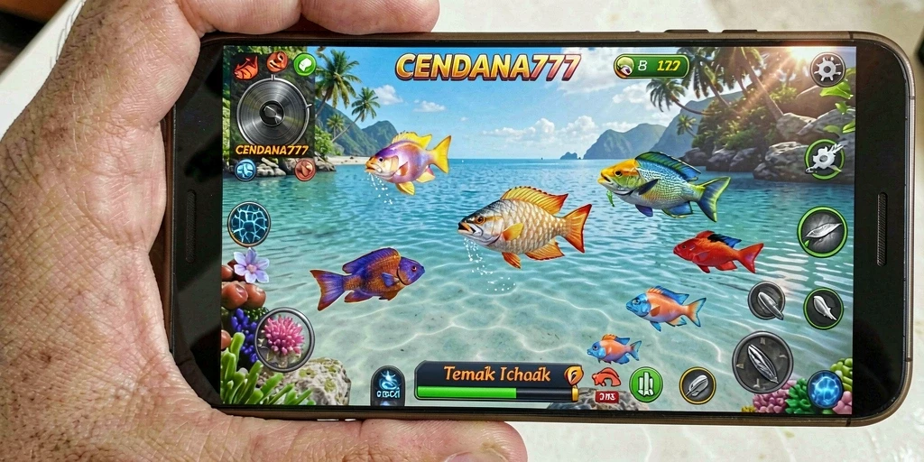 Tampilan gameplay CENDANA777 yang mengasyikkan dengan aksi Tembak Ikan.