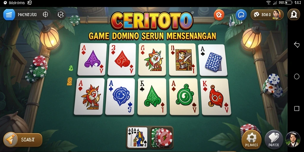 Tampilan gameplay seru dan interaktif CERITOTO saat bermain Domino.