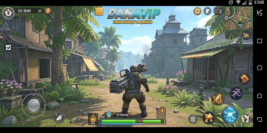Tampilan gameplay DANAVIP yang menarik dengan interaksi karakter.