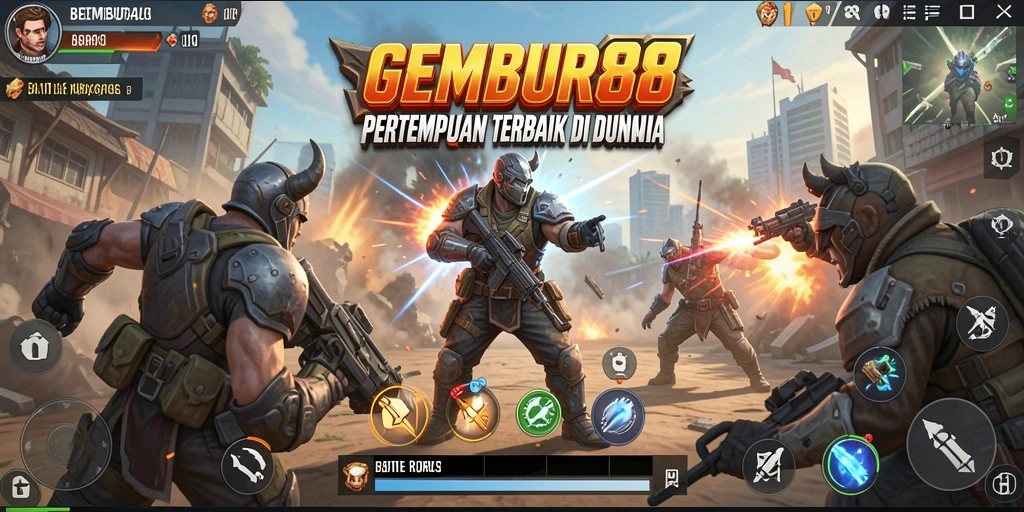 Tampilan gameplay epik di arena pertarungan <strong>GEMBUR88</strong>.