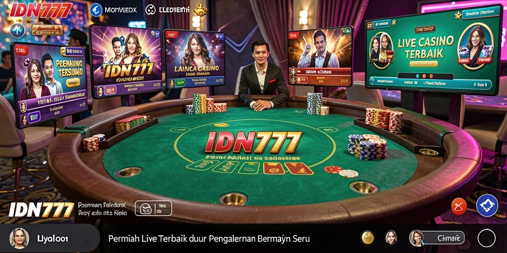 Screenshot IDN777 yang menunjukkan pengalaman Live Casino yang seru.