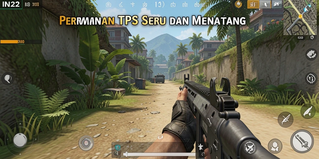 Menggambarkan aksi intens dalam gameplay TPS IN22.