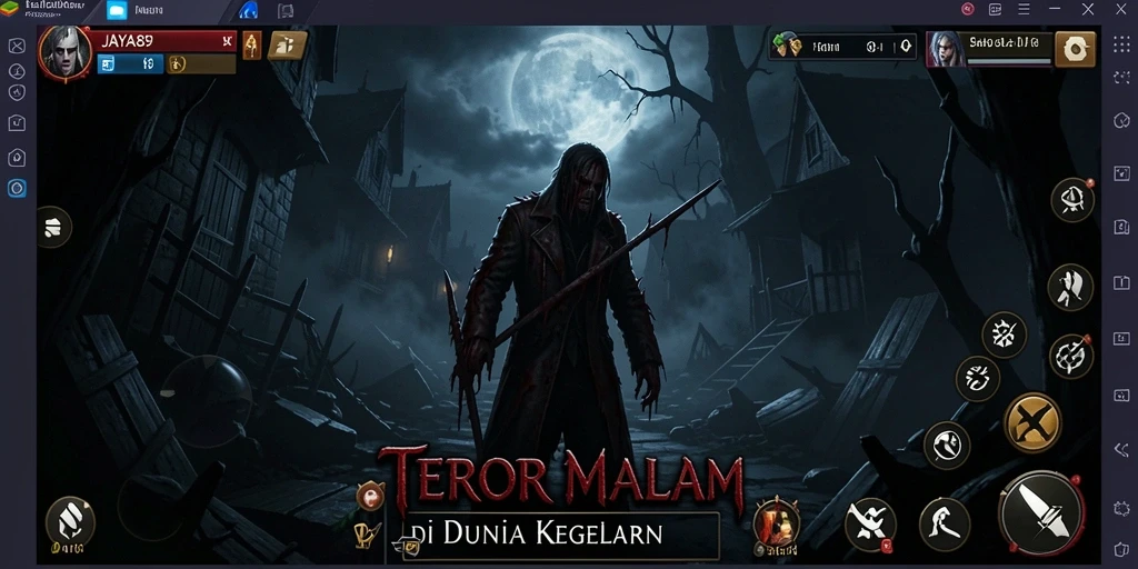 Tangkapan layar menampilkan suasana mencekam dalam <strong>JAYA89</strong> dengan efek visual yang menakutkan.