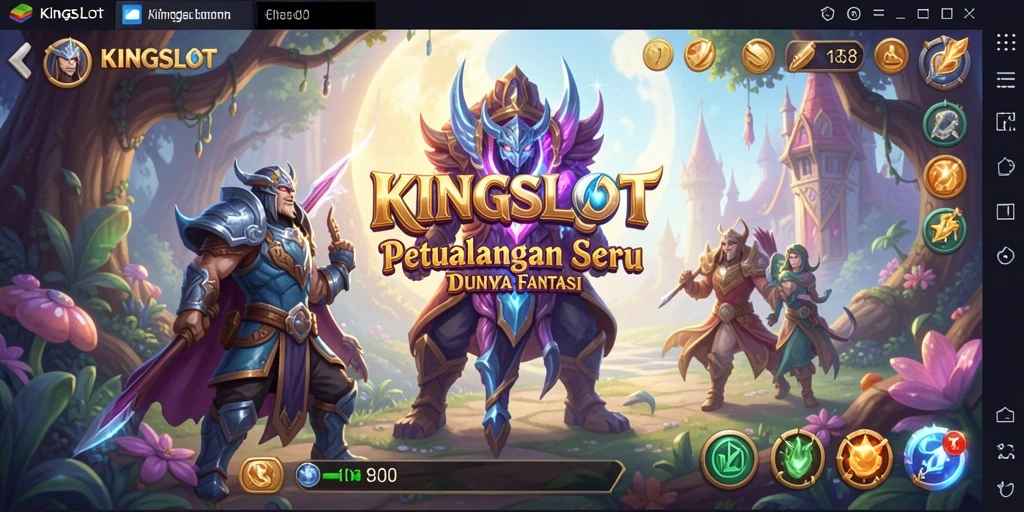 Screenshot gameplay KINGSLOT yang menunjukkan aksi pertarungan epik.