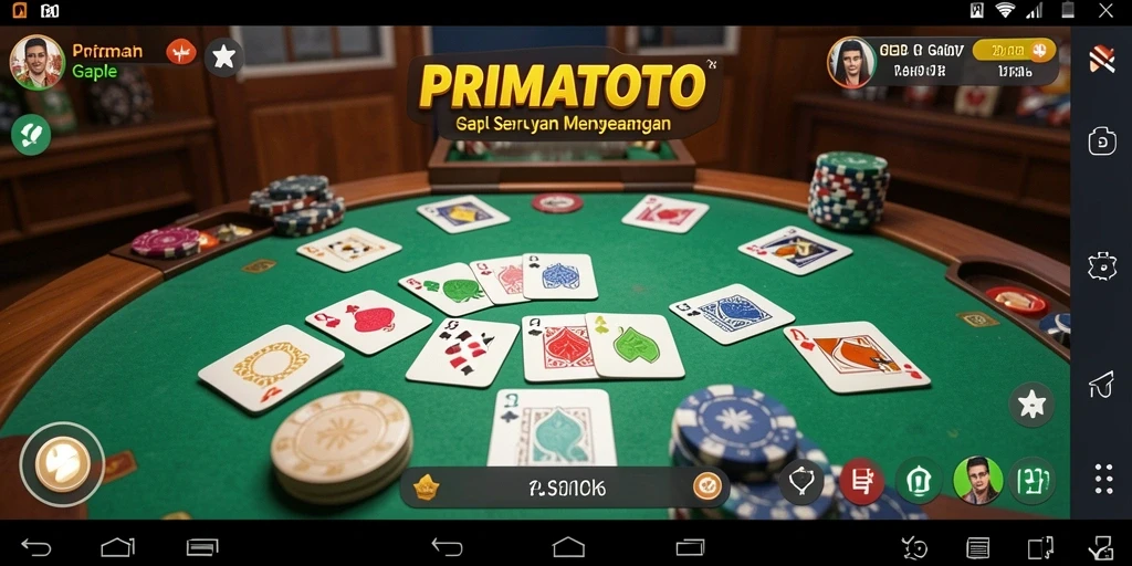 Screenshot permainan Gaple PRIMATOTO yang menarik dan seru.