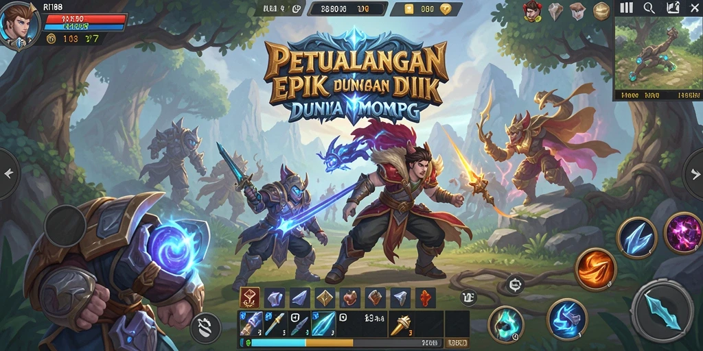 Screenshot gameplay RI188 menampilkan pertarungan epik dan eksplorasi dunia terbuka.