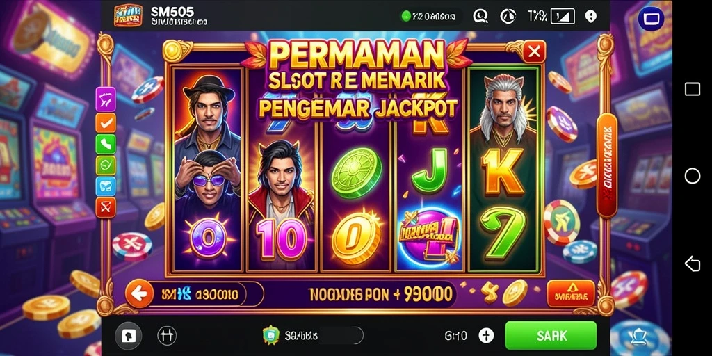 Tampilan menarik dari gameplay Slot SM605 yang penuh warna.