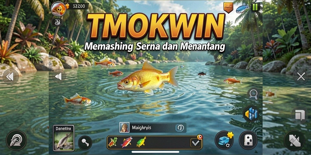 Gameplay TMOKWIN menampilkan momen memancing yang seru dan penuh aksi.