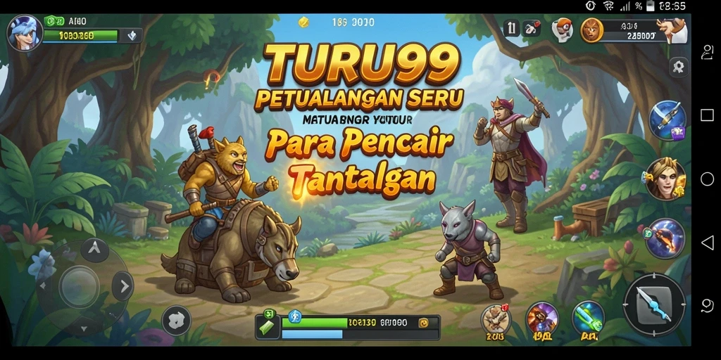 Tampilan gameplay menegangkan dalam TURU99 saat menjelajahi dunia petualangan.