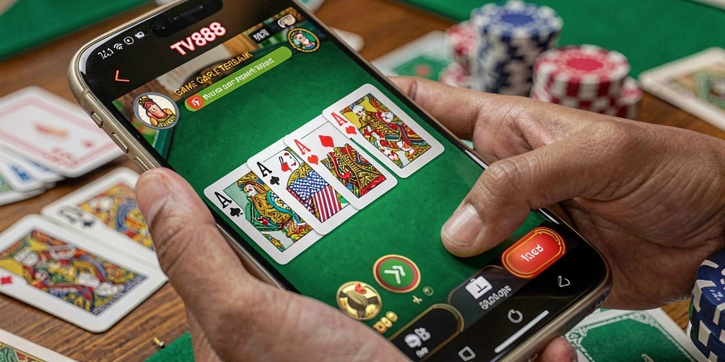 Tampilan gameplay seru dalam TV888 dengan berbagai pilihan Gaple.